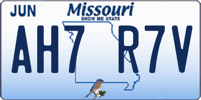 MO license plate AH7R7V