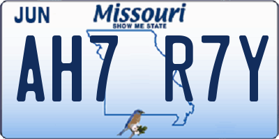 MO license plate AH7R7Y