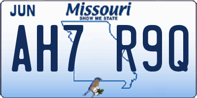 MO license plate AH7R9Q