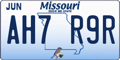 MO license plate AH7R9R