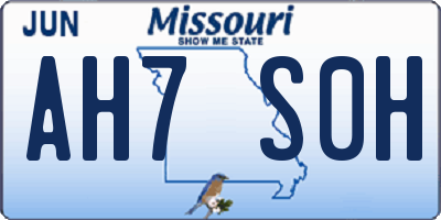 MO license plate AH7S0H