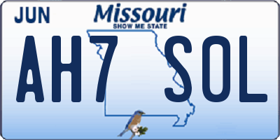 MO license plate AH7S0L