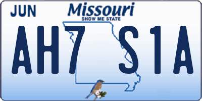 MO license plate AH7S1A