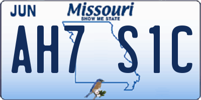 MO license plate AH7S1C