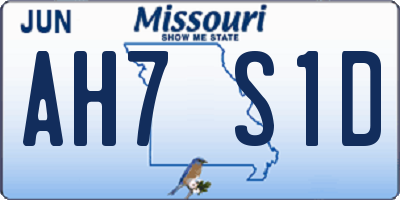 MO license plate AH7S1D