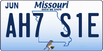 MO license plate AH7S1E
