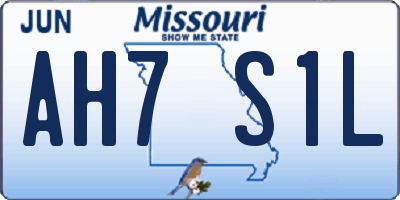 MO license plate AH7S1L