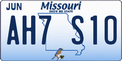 MO license plate AH7S1O