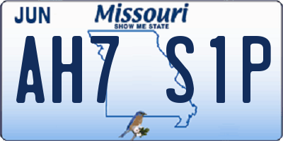 MO license plate AH7S1P