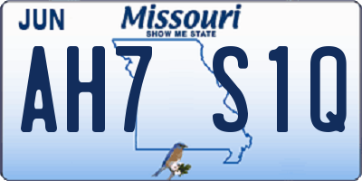 MO license plate AH7S1Q