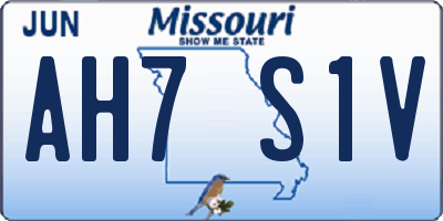 MO license plate AH7S1V