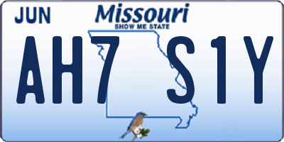 MO license plate AH7S1Y