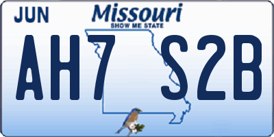 MO license plate AH7S2B