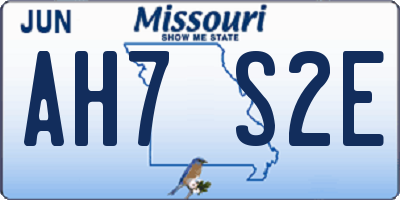 MO license plate AH7S2E