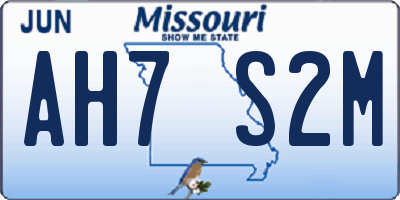 MO license plate AH7S2M