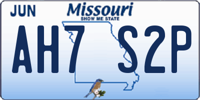 MO license plate AH7S2P