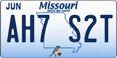 MO license plate AH7S2T