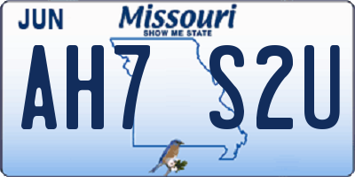 MO license plate AH7S2U