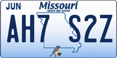 MO license plate AH7S2Z