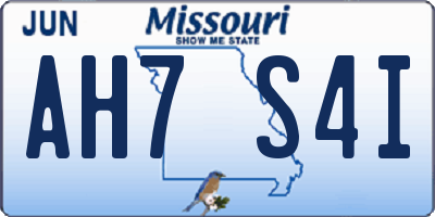 MO license plate AH7S4I