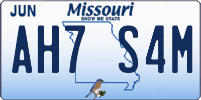 MO license plate AH7S4M