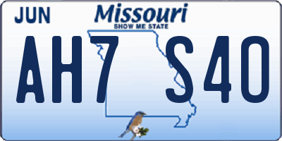 MO license plate AH7S4O