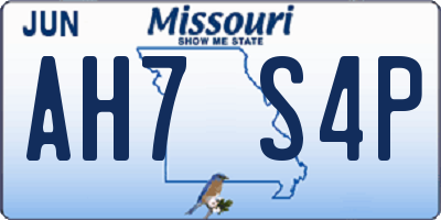 MO license plate AH7S4P