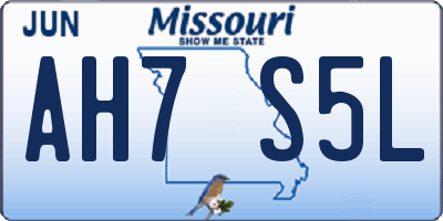 MO license plate AH7S5L
