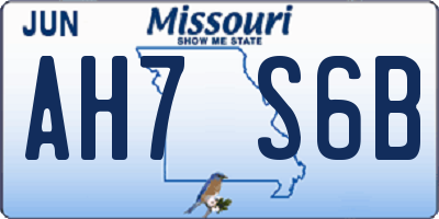 MO license plate AH7S6B