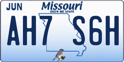 MO license plate AH7S6H