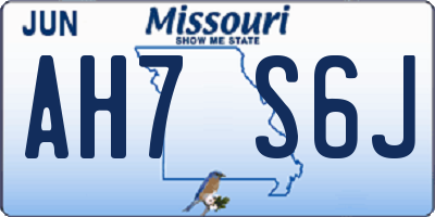 MO license plate AH7S6J