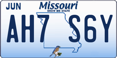 MO license plate AH7S6Y