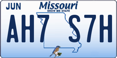 MO license plate AH7S7H