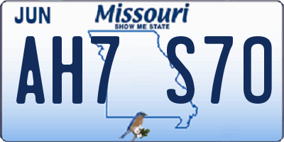 MO license plate AH7S7O