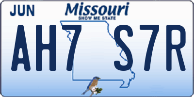 MO license plate AH7S7R