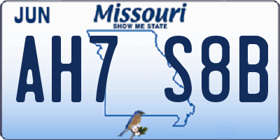 MO license plate AH7S8B