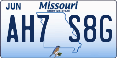 MO license plate AH7S8G