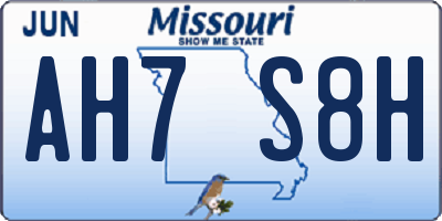MO license plate AH7S8H