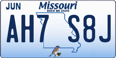 MO license plate AH7S8J