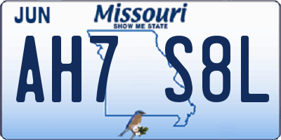 MO license plate AH7S8L