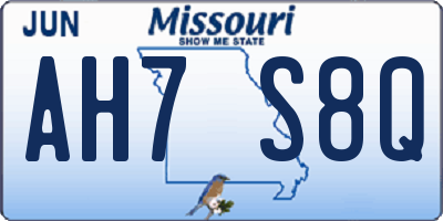 MO license plate AH7S8Q