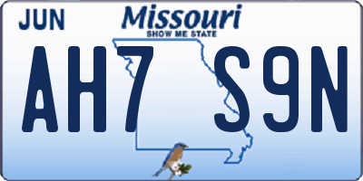 MO license plate AH7S9N