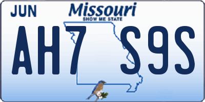 MO license plate AH7S9S