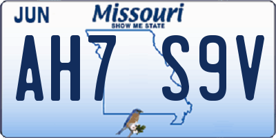 MO license plate AH7S9V