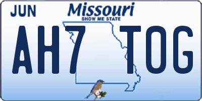 MO license plate AH7T0G