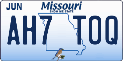MO license plate AH7T0Q
