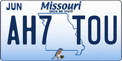 MO license plate AH7T0U