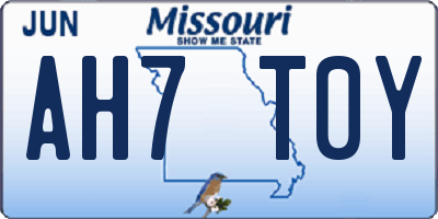 MO license plate AH7T0Y
