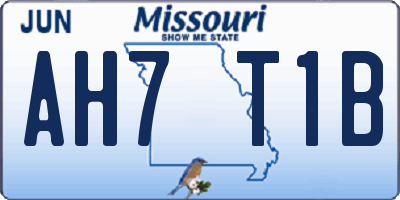 MO license plate AH7T1B