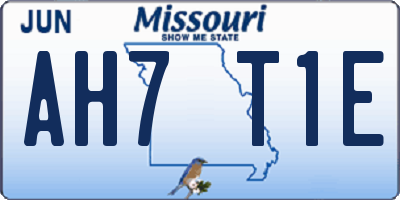 MO license plate AH7T1E